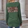 Anna-Kaci Women's Long Sleeve Pullover Top with Leopard Print Chest Panel and Cuff Accents - 2 of 4