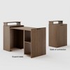 Hausource Foldable Extendable Computer Desk Writing Workstation Study Table with Hutch Charging Station - 3 of 4