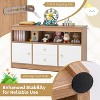 Costzon Toy Storage Organizer, Wooden Kids Bookshelf with 2 Drawers, 2 Cabinets & Open Shelf, Storage for Playroom, Bedroom, Nursery (Natural) - 4 of 4