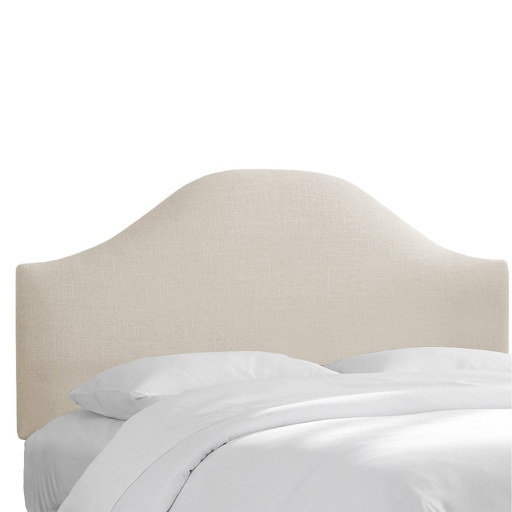 Skyline Furniture Custom Upholstered Curved Headboard - Linen Talc - Twin