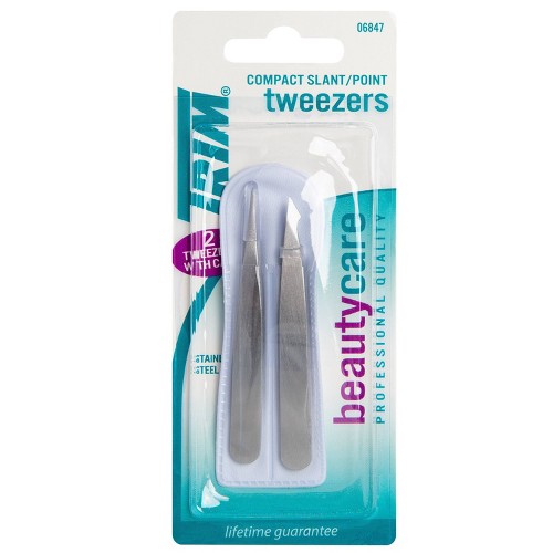 Trim Compact Slant Point Tweezers - 2 Pack