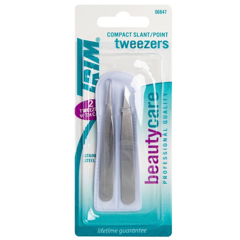 Trim Compact Slant Point Tweezers - 2 Pack, 1 of 8