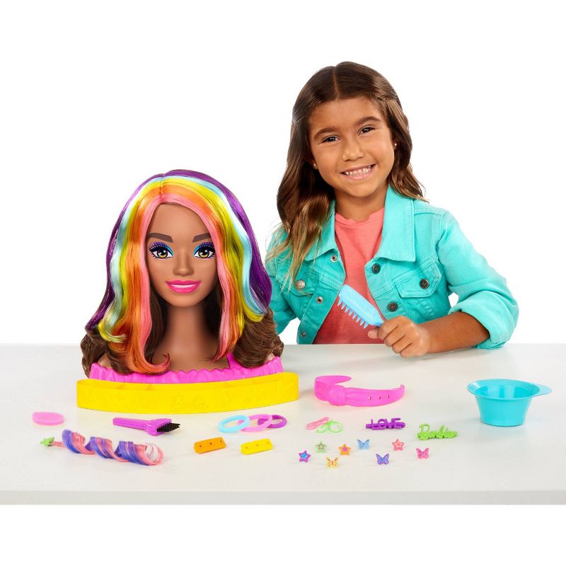 Barbie Totally Hair Neon Rainbow Deluxe Styling Head, 2 of 7