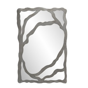 HomeRoots 44" Gray Wood Free Form Framed Accent Mirror - 1 of 4