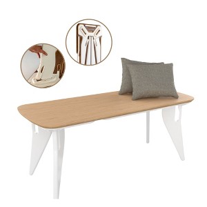 Hoek Bench, 42" x 18", Tool-Free One-Click Assembly, Minimalist & Sustainable Dining Seating, Modern Space Saving, Foldable & Portable - 1 of 4