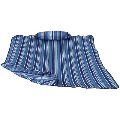 Sunnydaze Outdoor Weather-Resistant Polyester Quilted Hammock Cushion Pad and Hammock Pillow with Ties - Breakwater Stripe