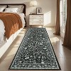 Coucheta Washable Runner Rug , Non-Slip Vintage Floral Bath Rug, Low Pile Stain Resistant Carpet for Bedroom Hallway, Multi-Color & Size - 2 of 4