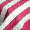 Slickblue Quilt Set Full/Queen with 2 Shams, Pre-Washed Reversible Design, Stripes Pattern, 5 Colors, 3 Piece - 3 of 4