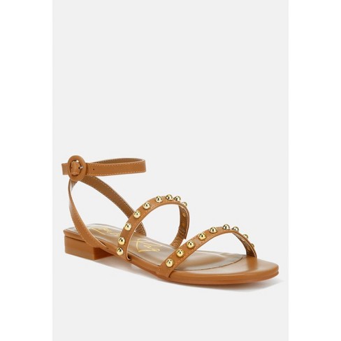 London Rag Womens Flippity Studded Ankle Strap Flat Sandals 6 Target
