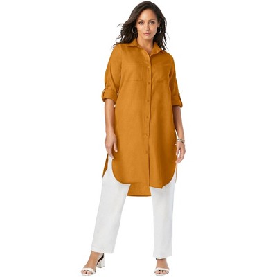 Jessica London Women's Plus Size Linen Mega Tunic