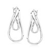 Ross-Simons Italian Sterling Silver Twisted Hoop Drop Earrings - 3 of 4