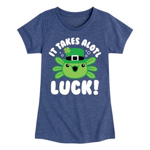 Girls' - Instant Message - St. Patrick's Day It Takes Alotl Luck Fitted Short Sleeve Graphic T-Shirt - 1 of 4