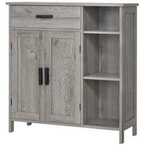 USIKEY Storage Cabinet, Floor Cabinet with Doors and Shelves, Coffee Bar Cabinet with Drawer, Organizer Cabinet for Living Room, Dining Room - 1 of 4