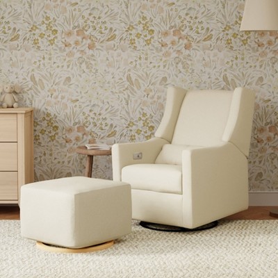 Eco-Weave Cream Performance Swivel Recliner Armchair with USB