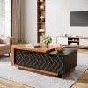 Tribesigns Extendable Coffee Table, 42"-65" Adjustable Reversible Wood Center Table with 2 Storage Drawers for Living Room - 2 of 4