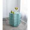 Kumasinova 14x14x20" Decorative Accent End Table,2-In-1 Garden Stools with Blue Capiz Design for Living Room,Premium MDF Side Table,Art Decor - 4 of 4