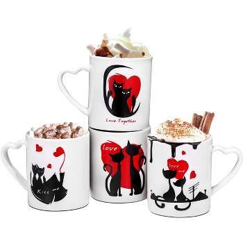 Bruntmor 24 Oz Jumbo Ceramic Coffee Mug Set of 4 - Black with Red, 24 Oz -  Pick 'n Save