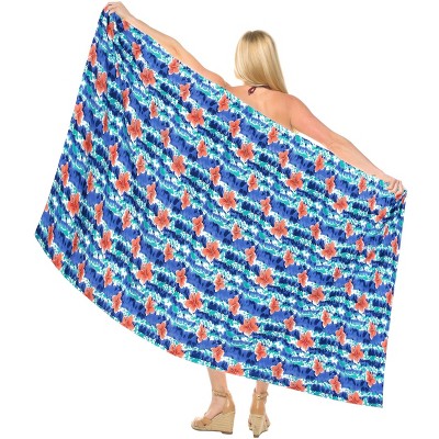 LA LEELA Women's Beachwear Summer Beach Wrap Bikini Wraps Sarong Swimwear Swim Cover Up Skirt Bathing suit Pareo for Women One Size Pink, Floral