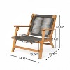 Christopher Knight Home Jana Outdoor Rope Weave Acacia Wood Lounge Accent Chair (Set of 2) - 3 of 4