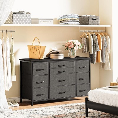 Wide 10-Drawer Dresser, 55'' TV Stand w/ Power Outlet, Storage Cabinet for Bedroom/Closet, Sturdy Metal Frame, Entertainment Center