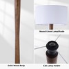 61" Walnut Wood Standing Floor Lamp with Linen Drum Shade, Modern Accent Light for Living Room, Bedroom, Hallway & Study - 4 of 4