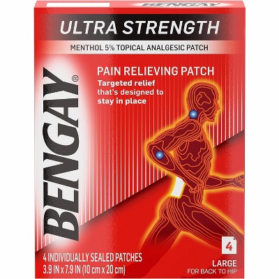 Bengay Pain Relieving Patch Ultra Strength Large, 4 Count