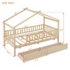 Full/Twin Size Wooden House Bed with Two Drawers 4L - ModernLuxe - 3 of 4