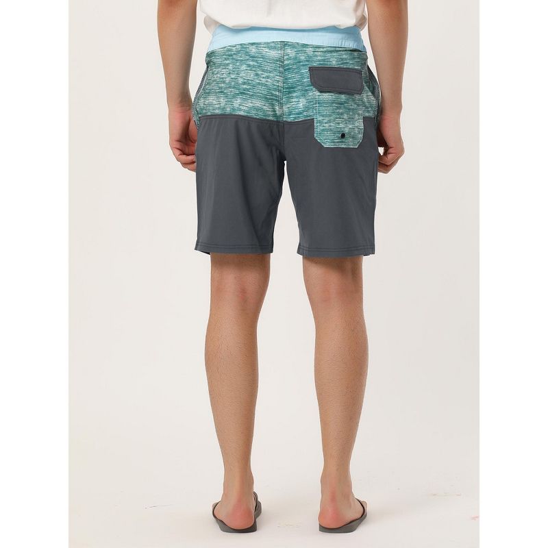 Lars Amadeus Men's Summer Color Block Shorts Drawstring Stripe Swim Beach Board Shorts, 5 of 7