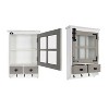 Hutchins Decorative Farmhouse Wood Wall Cabinet White/Gray - Kate & Laurel All Things Decor: Entryway Storage with Hooks - 3 of 4