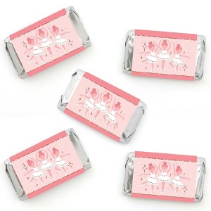 Big Dot of Happiness Tutu Cute Ballerina - Mini Candy Bar Wrapper Stickers - Ballet Birthday Party or Baby Shower Small Favors - 40 Count - 1 of 4