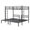 Full over Twin Metal Triple Bunk Bed with Built-in Shelf -ModernLuxe - 4 of 4