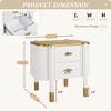 JANSNO Modern Nightstand with 2 Drawers, Curved Profile & Feather-Shaped Metal Handles - 3 of 4