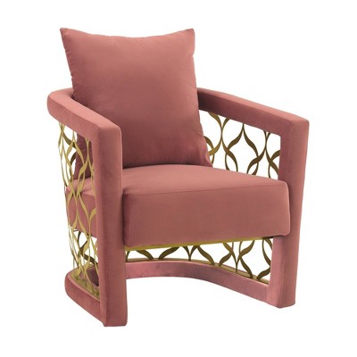 Corelli Fabric Upholstered Accent Chair Blush/Gold - Armen Living