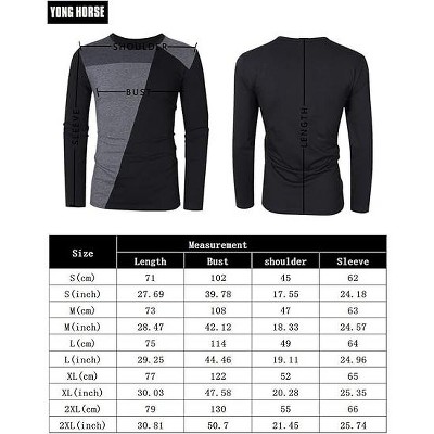 Men Contrast Color Crew Neck Long Sleeve Basic T-Shirt Top Cool