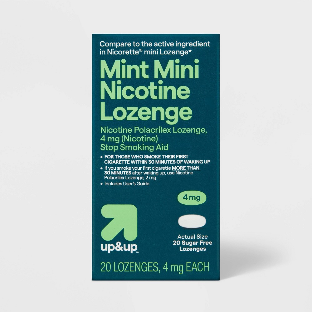 Nicotine 4mg Mini Lozenge Stop Smoking Aid - Mint - 20ct - up&up™