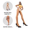 LECHERY Women's Lustrous Silky Shiny Sheer Suspender High-Waisted No Waistband Nylons Pantyhose Tights Stockings (1 Pair) - 3 of 4