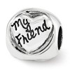 Black Bow Jewelry Sterling Silver My Sister My Friend 3-Sided Trilogy Bead Charm - 3 of 4
