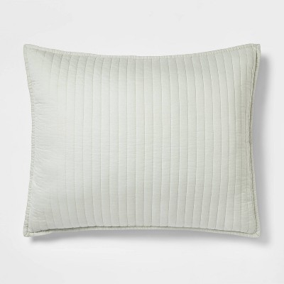 Washed Cotton Sateen Quilt Sham in Sage