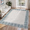 Machine Washable Area Rug Modern Plaid Carpet Non-Slip Stain Resistant Pet Friendly for Living Room Bedroom Dining Room - 3 of 4