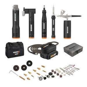 Worx MakerX WX997L 5 Tool Kit with Rotary Tool, Wood & Metal Crafter, Air Brush, Heat Gun, Grinder in Carry Bag (Battery and Charger Included) - 1 of 4