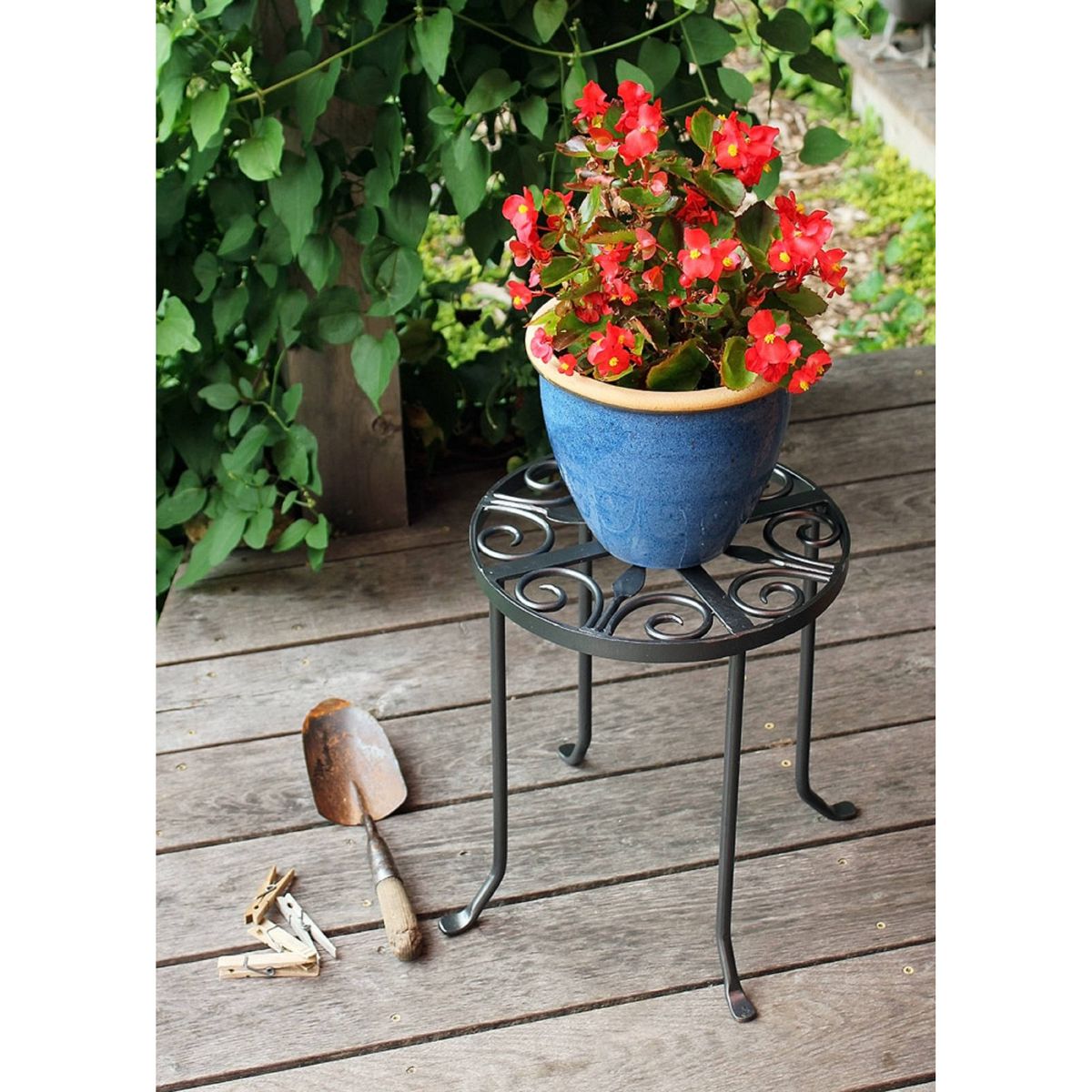 Trivet Iron Plant Stand Graphite Powder Coat Finish - Achla Designs - thumbnail 2