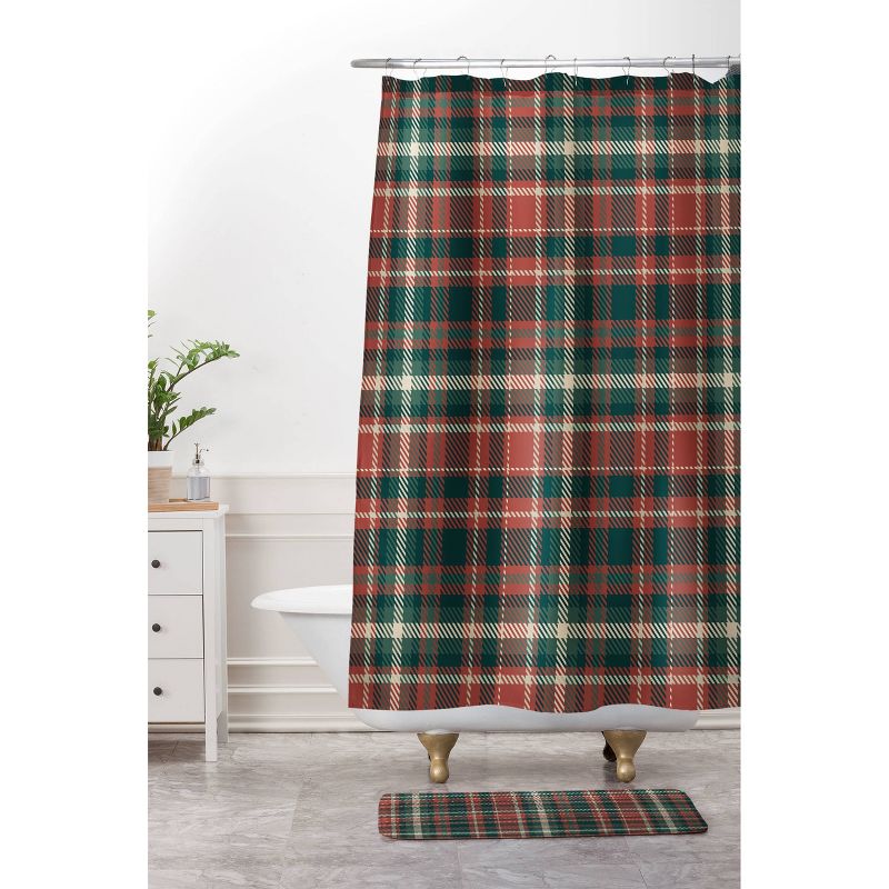 Avenie Vintage Christmas Plaid Shower Curtain Red - Deny Designs, 4 of 5