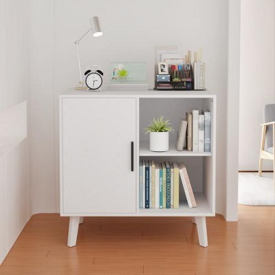 LIVAREEmlen Console Table with Solid Wood Feet for Decorated Doors,Dining Room,Hallway,Cupboard Console Table,Liquor/Accent Cabinet(White)