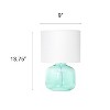 Creekwood Home Round Modern Glass Accent Table Lamp Aqua White Shade - 3 of 4