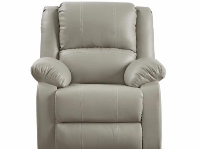 Red Faux Leather Swivel Recliner with Wood Base