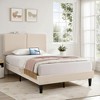 VECELO Platform Bed Frame Upholstered Beds with Height-Adjustable Cotton and Linen Headboard, Bed Frame - 4 of 4