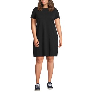 Lands' End Women's Cotton Jersey Crew Neck T Shirt Dress : Target