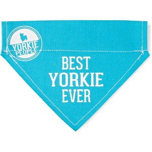Pavilion Gift Company - Best Yorkie - 7" x 5" Canvas Slip on Pet Bandana - Pet Apparel Accessories - 1 of 4