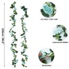 Unique Bargains Artificial Flowers Hanging Vine Rose Vine Garland 90.6" Cyan 2 Pcs - 2 of 4