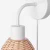 Briar 1-Light Plug-In or Hardwire Wall Sconce with Rattan Shade - Globe Electric - 3 of 4